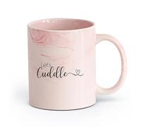 DEBINGY cerámica Taza de té Citas de Vamos a abrazarnos Señales de Vamos a abrazarnos Quedémonos en la cama Vamos a acurrucarnos Gurú de las parejas （11oz/320ml） Rosa mármol