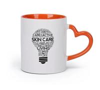 DEBINGY cerámica Taza de té Cuidado de la piel Bienestar Spa Salón de belleza Salud Estilo de vida saludable （11oz/320ml） Apto para microondas Naranja