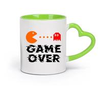 DEBINGY cerámica Taza de Té de Cerámica Cita de Game Over Game Room Logotipo de Gamer Game Room （11oz/320ml） Oficina, hogar, cafetería, apto para lavavajillas y microondas Verde