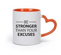 DEBINGY cerámica Taza de Té de Cerámica La motivación en el gimnasio es más poderosa que tus excusas （11oz/320ml） Bebidas calientes, espresso Naranja