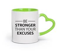 DEBINGY cerámica Taza de Té de Cerámica La motivación en el gimnasio es más poderosa que tus excusas （11oz/320ml） Bebidas calientes, espresso Verde
