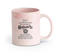 DEBINGY cerámica Taza de Té de Cerámica Nunca recibí mi carta Citas de Potter sobre el poder malvado Vida （11oz/320ml） Para café, avena, té, fácil de limpiar Rosa mármol