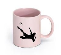 DEBINGY cerámica Taza de Té de Cerámica Tatuaje de gel para niños con temática de fútbol （11oz/320ml） Para café, sopa, té, leche, latte, chocolate caliente, para mujeres y hombres Rosa