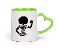 DEBINGY cerámica Taza de té Gimnasio, poder de las chicas africanas, gimnasio, cita, motivación para hacer ejercicio （11oz/320ml） Restaurante, oficina Verde