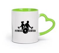 DEBINGY cerámica Taza de té latte de porcelana El letrero del gimnasio inspira entrenamientos en el garaje （11oz/320ml） Para té, chocolate caliente Verde