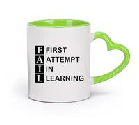 DEBINGY cerámica Taza de té latte de porcelana Frases de fracaso Trabajo Éxito Educación Motivación Aprendizaje （11oz/320ml） Para espresso, juego de té Verde