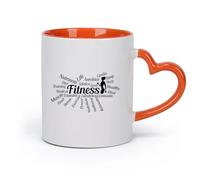 DEBINGY cerámica Taza de té latte de porcelana Gimnasio Club Deportes Palabras Motivación Ejercicio Inspiración （11oz/320ml） Apto para microondas Naranja