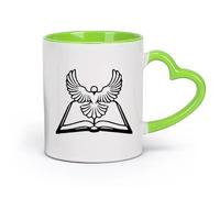 DEBINGY cerámica Taza de té o café original Animales y aves Libro mayor Biblia Paloma blanca Espíritu Santo （11oz/320ml） Para el hogar o el trabajo Verde