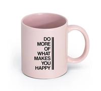 DEBINGY cerámica Taza de té o café original Haz más cosas que te hagan feliz: citas inspiradoras （11oz/320ml） Taza de cerámica para capuchino, té, leche Rosa