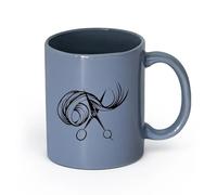 DEBINGY cerámica Taza de té o café original Tijeras Peluquería Salón de Belleza Barbería Estilista （11oz/320ml） Bebidas calientes, espresso Gris azulado