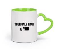 DEBINGY cerámica Taza de té o café original Tu única limitación eres tú mismo Cita de motivación del gimnasio （11oz/320ml） Para hombres y mujeres Verde
