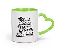 DEBINGY cerámica Taza de té Una meta sin un plan es solo un deseo, motivación, tipografía, cita, diseño. （11oz/320ml） Ideal para usar en casa y la oficina Verde