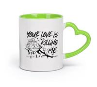 DEBINGY cerámica Taza de Té y Café Genial Una cita tipográfica Tu amor me está matando con premium （11oz/320ml） Para té, chocolate caliente Verde
