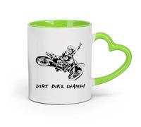 DEBINGY cerámica Taza, Taza de Café/Té Campeón de motos de cross Texto BMX Deportes Motocicleta （11oz/320ml） Café, té, latte, leche, cacao, zumo y otras bebidas calientes Verde