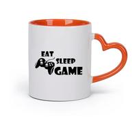 DEBINGY cerámica Taza, Taza de Café/Té Juego de comer y dormir para niños en la sala de juegos （11oz/320ml） Café, té, latte, leche, cacao, zumo y otras bebidas calientes Naranja