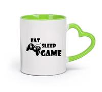 DEBINGY cerámica Taza, Taza de Café/Té Juego de comer y dormir para niños en la sala de juegos （11oz/320ml） Café, té, latte, leche, cacao, zumo y otras bebidas calientes Verde