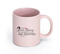 DEBINGY cerámica Tazas blancas Arte Romántico Historia de Amor Palabras Citas Inspiradoras Pájaros Pareja （11oz/320ml） Para Té, Café, Leche, Capuchino Rosa