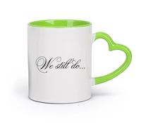 DEBINGY cerámica Tazas blancas Boda Todavía nos casaremos Boda romántica Pareja Familia Amor Frases （11oz/320ml） Bebidas calientes, espresso Verde
