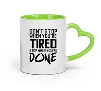 DEBINGY cerámica Tazas blancas Citas motivacionales deportivas para el gimnasio Modo Bestia en el entrenamiento （11oz/320ml） Para el hogar o el trabajo Verde