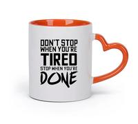 DEBINGY cerámica Tazas blancas Citas motivacionales deportivas para el gimnasio Modo Bestia en el entrenamiento （11oz/320ml） Para el hogar o el trabajo Naranja