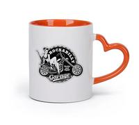 DEBINGY cerámica Tazas blancas Garaje Chica Afortunada Belleza Atractivo Sexual Mujer Moto Servicio de Reparación de Autos （11oz/320ml） Porcelana fina (cerámica) Naranja