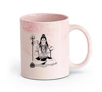 DEBINGY cerámica Tazas con Asas Cómodas Dios indio Religión Shiva India Dios hindú Hinduismo Genial （11oz/320ml） Para té, café y bebidas calientes Rosa mármol
