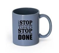 DEBINGY cerámica Tazas con Asas Cómodas No dejes de motivarte con Inspirational Fitnesscenter （11oz/320ml） Ideal para el hogar, la oficina, cafeterías, ideas de regalo Gris azulado