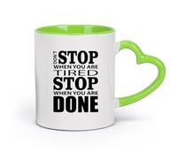 DEBINGY cerámica Tazas con Asas Cómodas No dejes de motivarte con Inspirational Fitnesscenter （11oz/320ml） Ideal para el hogar, la oficina, cafeterías, ideas de regalo Verde