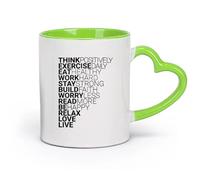 DEBINGY cerámica Tazas de Café con Asa Frases inspiradoras Palabras Citas motivacionales Inspiración （11oz/320ml） Regalo para hombre o mujer Verde