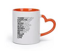 DEBINGY cerámica Tazas de Café con Asa Frases inspiradoras Palabras Citas motivacionales Inspiración （11oz/320ml） Regalo para hombre o mujer Naranja