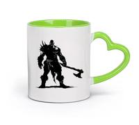 DEBINGY cerámica Tazas de café de gres con asa Orco de silueta, raza mítica del juego con solo un gran garrote. （11oz/320ml） Gran regalo para parejas Verde