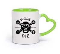 DEBINGY cerámica Tazas de café de porcelana Citas inspiradoras de gimnasios que motivan el entrenamiento （11oz/320ml） Regalo para hombre o mujer Verde