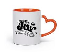 DEBINGY cerámica Tazas de café de porcelana Descubre la alegría del amor cristiano Versículos bíblicos Inicio （11oz/320ml） Apto para microondas Naranja