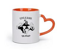 DEBINGY cerámica Tazas de Café, Té y Café Citas inspiradoras de gimnasios que motivan el entrenamiento （11oz/320ml） Para café, avena, té, fácil de limpiar Naranja