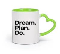 DEBINGY cerámica Tazas de Café y Té Citas motivacionales inspiradoras para soñar, planificar y emprender una aventura （11oz/320ml） Para la oficina y el hogar Verde