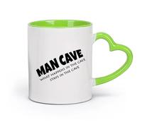 DEBINGY cerámica Tazas de Café y Té Cuevas para hombres: Lo que pasa en una cueva, se queda en una cueva. （11oz/320ml） Ideal para usar en casa y la oficina Verde