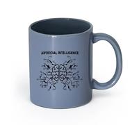 DEBINGY cerámica Tazas de Café y Té Inteligencia artificial, cerebro, red neuronal, empresa de tecnología informática （11oz/320ml） Gran regalo para parejas Gris azulado