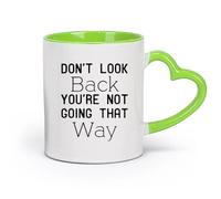 DEBINGY cerámica Tazas de Café y Té No irás por ese camino: citas inspiradoras sobre la cultura empresarial （11oz/320ml） Para la oficina y el hogar Verde