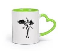 DEBINGY cerámica Tazas de Cerámica con Asas Antiguo Egipto Diosa egipcia Dioses egipcios Belleza egipcia （11oz/320ml） Para té, café y bebidas calientes Verde