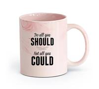 DEBINGY cerámica Tazas de Cerámica con Asas Cita motivacional: Haz todo lo que no puedes hacer （11oz/320ml） Café, té, latte, leche, cacao, zumo y otras bebidas calientes Rosa mármol
