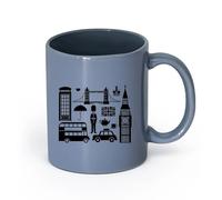 DEBINGY cerámica Tazas de Cerámica para Café, Leche y Té Big Ben, Londres, Inglaterra, símbolo （11oz/320ml） Cappuccino, Latte Macchiato, té, espresso Gris azulado