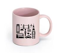 DEBINGY cerámica Tazas de Cerámica para Café, Leche y Té Big Ben, Londres, Inglaterra, símbolo （11oz/320ml） Cappuccino, Latte Macchiato, té, espresso Rosa