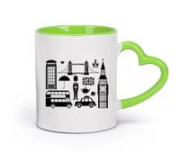 DEBINGY cerámica Tazas de Cerámica para Café, Leche y Té Big Ben, Londres, Inglaterra, símbolo （11oz/320ml） Cappuccino, Latte Macchiato, té, espresso Verde