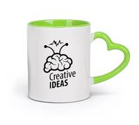 DEBINGY cerámica Tazas de Cerámica para Café, Leche y Té Idea Logo Caricatura Cerebro Escuela （11oz/320ml） Tazas de cerámica para el hogar o el trabajo Verde