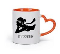 DEBINGY cerámica Tazas de Cerámica para Café, Leche y Té Salón de Belleza Relax Spa Terapia de Masajes （11oz/320ml） Para cafetería o restaurante Naranja