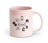 DEBINGY cerámica Tazas de gres para café y té Citas científicas, aprendizaje escolar, química, laboratorio （11oz/320ml） Para té, café y bebidas calientes Rosa mármol