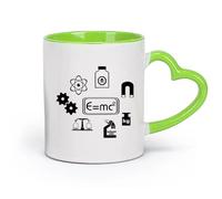 DEBINGY cerámica Tazas de gres para café y té Citas científicas, aprendizaje escolar, química, laboratorio （11oz/320ml） Para té, café y bebidas calientes Verde