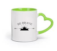 DEBINGY cerámica Tazas de gres para café y té Montaña Flecha Estrella País Aventura Valiente Cita （11oz/320ml） Taza de cerámica para capuchino, té, leche Verde