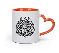 DEBINGY cerámica Tazas de gres para café y té Un icono de estilo glifo de un símbolo de la mitología hindú. （11oz/320ml） Para hombres y mujeres Naranja