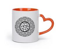 DEBINGY cerámica Tazas de porcelana 21 de febrero, Día Internacional de la Lengua Materna. 21 de febrero, Tipografía y letras en bengalí. （11oz/320ml） Porcelana fina (cerámica) Naranja